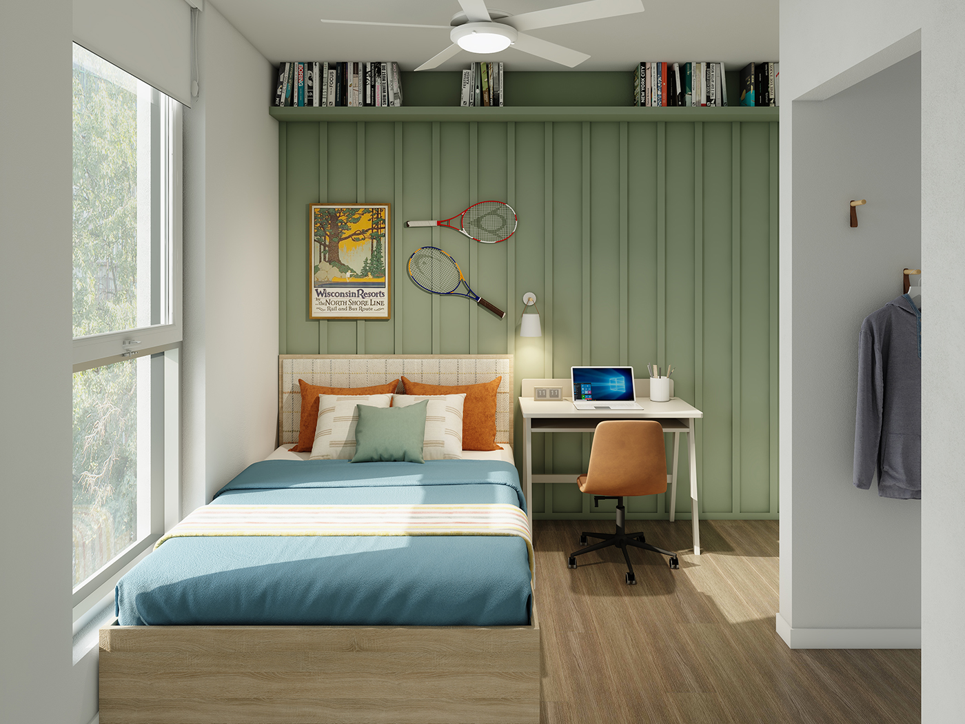 A furnished bedroom